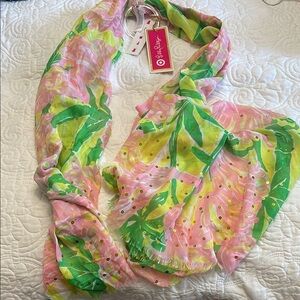 NWT Lilly Pulitzer (Target) Pink and Green Tropical Scarf